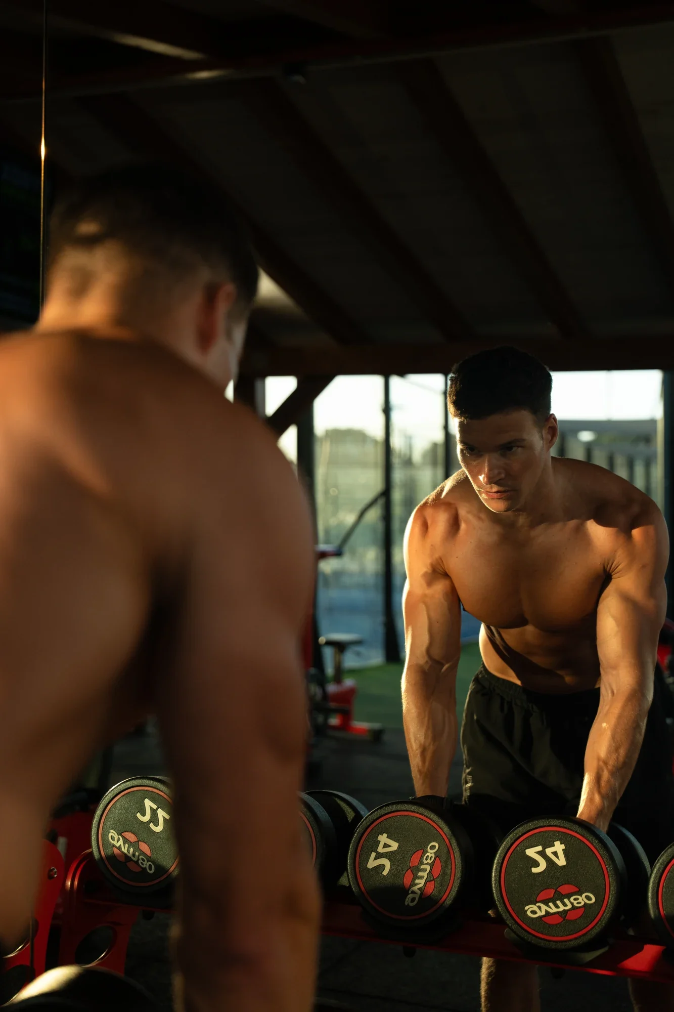 Murray Clark strength training in a gym